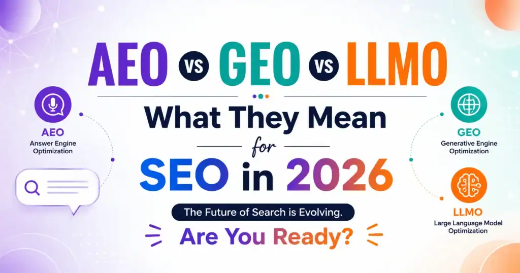 AEO vs GEO vs LLMO: How Answer Engines, Generative AI, and LLMs are changing SEO in 2026.